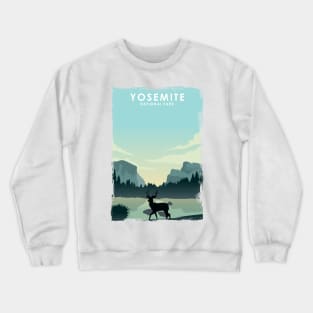 Yosemite National Park California Nature Travel Poster Print Crewneck Sweatshirt